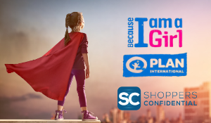 A-Girl-With-a-Super-hero-cape-and-Because-I'm-a-Girl-and-Shoppers-Confidential-logos