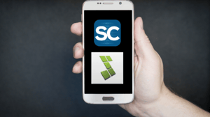 Cell phone with Shoppers Confidential Logo and MobiAudit Logo